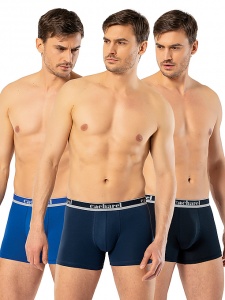Комплект мужских трусов-шорт CACHAREL (3шт) (Синий-Индиго-Голубой)