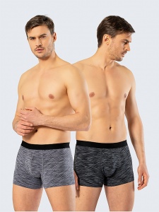 Комплект мужских трусов-шорт CACHAREL (2шт) (Черный-Серый)