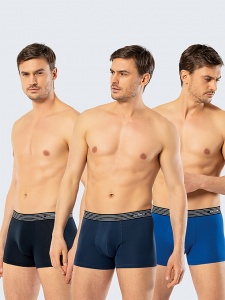 Комплект мужских трусов-шорт CACHAREL (2шт) (Синий-Индиго-Голубой)