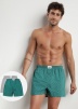 Комплект мужских трусов-боксеров DIM Green Bio Ecosmart (2шт) (Зеленый набивной/Серый) фото превью 2