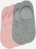 Комплект женских пoдcлeдников DIM Basic Cotton (2 пары) (Розовый/Серый) фото превью 2
