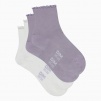 Комплект женских носков DIM Modal (2 пары) (Белый/Лаванда) фото превью 2