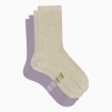 Комплект женских носков DIM Pur Coton (2 пары) (Бежевый/Лаванда) фото превью 2