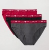 Комплект мужских трусов-слипов DIM Cotton Stretch (3шт) (Серый/Красный/Черный) фото превью 1