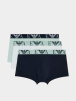 Комплект мужских трусов-боксеров EMPORIO ARMANI (3шт) (White/Marine/Mint 18011) фото превью 1