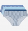 Женские трусы-шорты DIM Les Pockets (3шт) (Лот Геометрия Голубой) фото превью 1