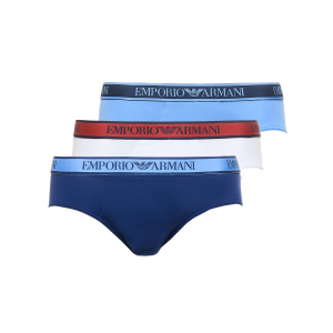 Комплект мужских трусов-слипов EMPORIO ARMANI (3шт) (White/Ink/Light Blue 20711)