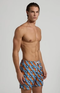 Мужские пляжные шорты BIKKEMBERGS Monogram (Оранжевый)