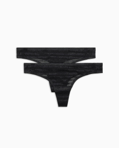 Женские трусы-стринги EMPORIO ARMANI (2шт) (Black 00020)