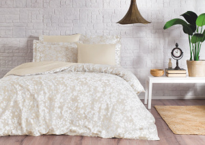 Постельное белье из жаккарда TIVOLYO HOME Jacquard Printemps (Экрю)