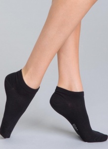 Комплект женских носков DIM Basic Cotton (2 пары) (Черный/Черный)