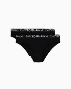 Женские трусы-слипы EMPORIO ARMANI (2шт) (Black/Black 17020)