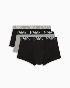 Комплект мужских трусов-боксеров EMPORIO ARMANI (3шт) (Black/Stone/Black 35321)