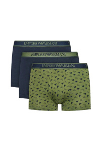 Комплект мужских трусов-боксеров EMPORIO ARMANI (3шт) (Marine/Print Olive/Marine 75436)