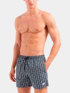 Мужские пляжные шорты EMPORIO ARMANI (Black/White 07520)