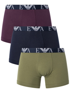 Комплект мужских трусов-боксеров EMPORIO ARMANI (3шт) (Olive/Marine/Blackberry 20385)