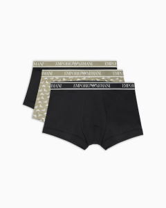 Комплект мужских трусов-боксеров EMPORIO ARMANI (3шт) (Black/Black Print Vetiver/Black mc065)