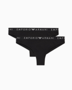 Женские трусы-бразилиана EMPORIO ARMANI (2шт) (Black 00020)