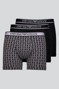 Комплект мужских трусов-боксеров EMPORIO ARMANI (3шт) (Black/Printed Black/Black 35421)