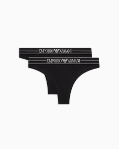 Женские трусы-бразилиана EMPORIO ARMANI (2шт) (Black/Black mc005)