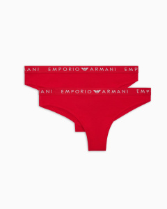 Женские трусы-бразилиана EMPORIO ARMANI (2шт) (Lacquer Red 10374)