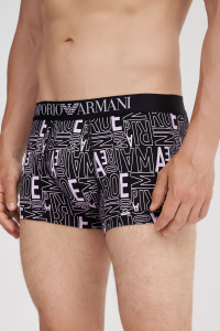 Мужские трусы-боксеры EMPORIO ARMANI (Black Logo Print/Lavander 33221)