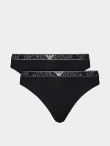 Женские трусы-бразилиана EMPORIO ARMANI (2шт) (Black 00020)