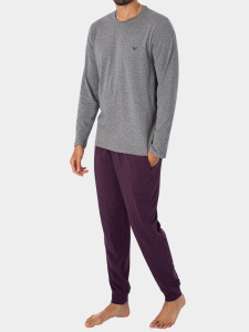 Мужская пижама EMPORIO ARMANI (Melange Grey/Blackberry 15449)