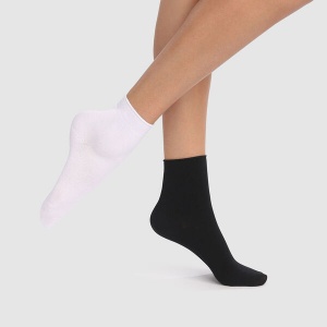 Комплект женских носков DIM Modal (2 пары) (Черный/Белый)