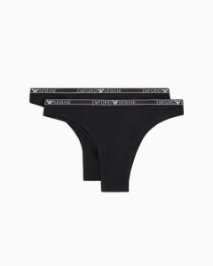 Женские трусы-бразилиана EMPORIO ARMANI (2шт) (Black 00020)