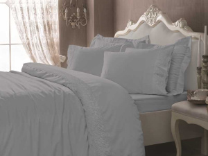 Постельное белье из сатина TIVOLYO HOME Elegant (Серый)