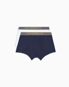 Комплект мужских трусов-боксеров EMPORIO ARMANI (2шт) (White/Armani Blue m0079)