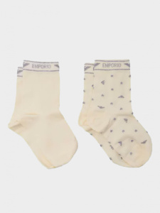 Женские носки EMPORIO ARMANI (2 пары) (Pale Cream 09210)
