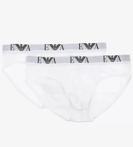 Комплект мужских трусов-слипов EMPORIO ARMANI (2шт) (Bianco/Bianco 04710)