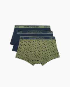 Комплект мужских трусов-боксеров EMPORIO ARMANI (3шт) (Marine/Print Olive/Marine 75436)