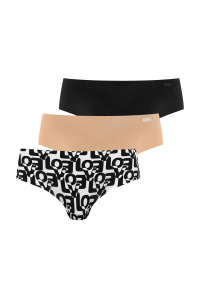 Женские трусы-хипстеры DKNY Litewear Cut Anywear (3шт) (Черный-Белый)