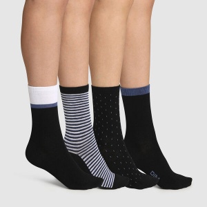 Комплект женских носков DIM EcoDim Style (4 пары) (Черный/Белый/Синий)