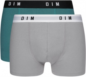 Комплект мужских трусов-боксеров DIM Originals (2 шт) (Серый/Изумрудно-зеленый)