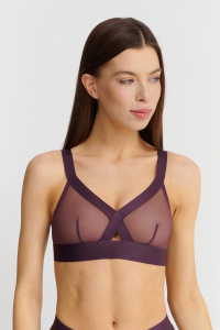 Бюстгальтер-бралетт с мягкой чашкой DKNY Sheers (Сливовый)