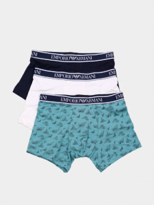 Комплект мужских трусов-боксеров EMPORIO ARMANI (3шт) (Cream/Printedartic/Marine 14011)