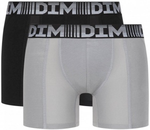 Комплект мужских трусов-боксеров DIM 3D Flex Air (2шт) (Черный/Серый)