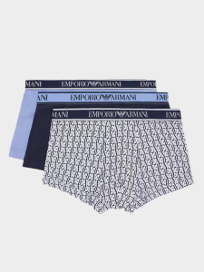 Комплект мужских трусов-боксеров EMPORIO ARMANI (3шт) (Hortense/Printed White/Marine 23631)