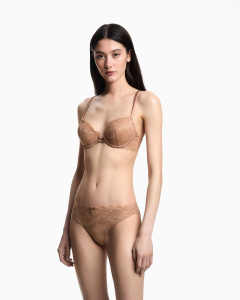 Женские трусы-бразилиана EMPORIO ARMANI (Hazelnut Floral Lurex f6017)