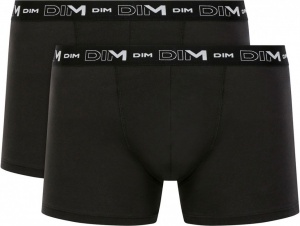 Комплект мужских трусов-боксеров DIM Cotton Stretch (2шт) (Черный/Черный)