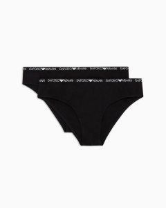 Женские трусы-слипы EMPORIO ARMANI (2шт) (Black/Black 17020)