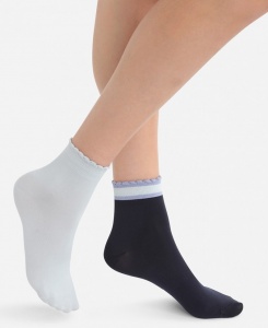 Комплект женских носков DIM Dim skin (2 пары) (Синий/Ледяной)