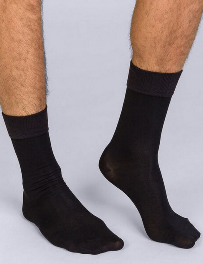 Комплект мужских носков DIM Soft Touch (2 пары) (Черный/Черный) фото 1