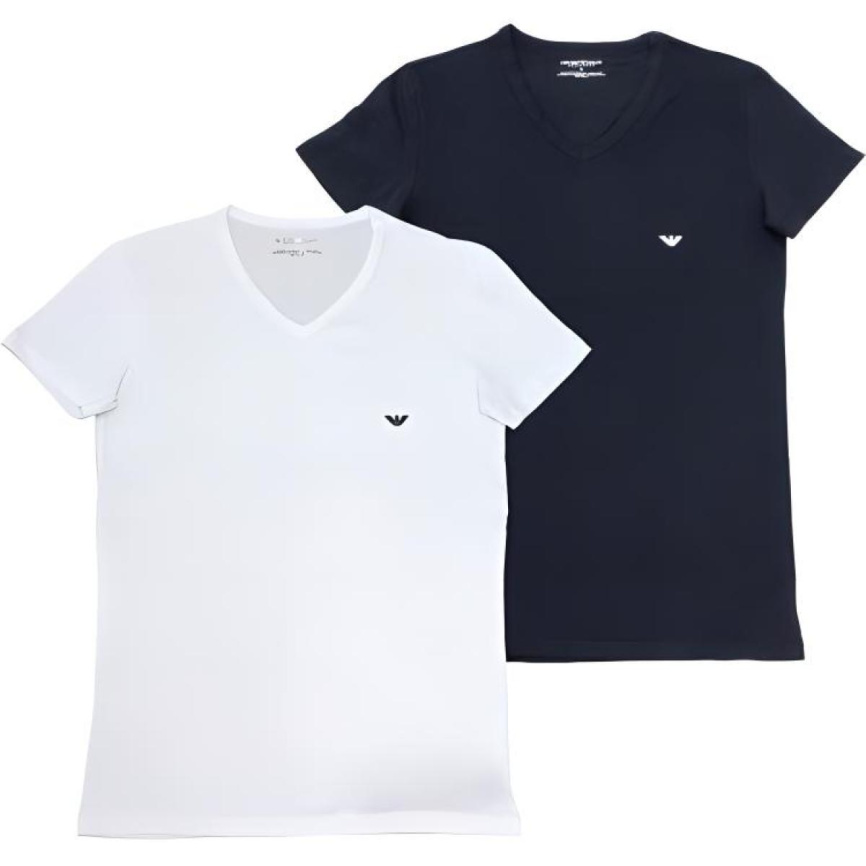 Комплект мужских футболок EMPORIO ARMANI (2шт) (Bianco/Marine 10410) фото 1