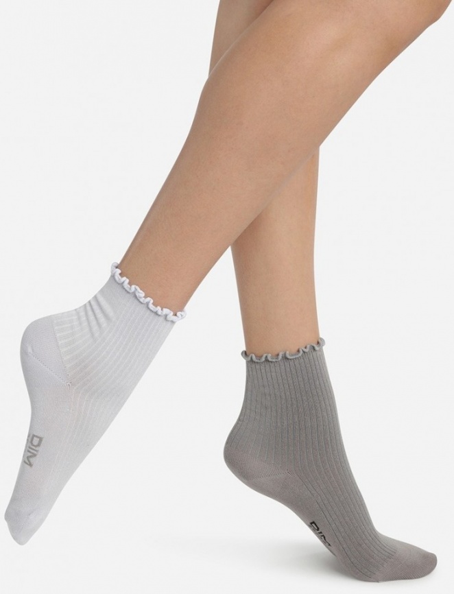 Комплект женских носков DIM Dim Modal (2 пары) (Ледяной Синий/Бетон) фото 1