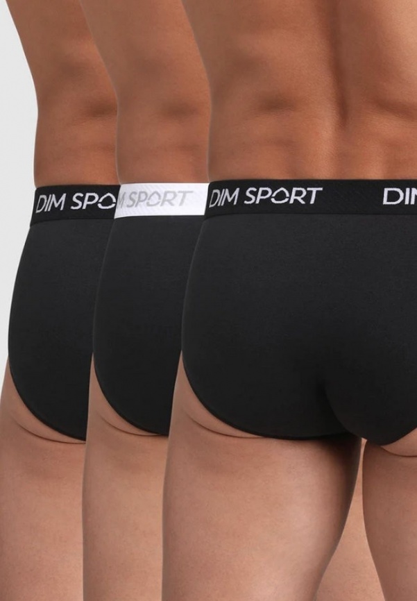 Комплект мужских трусов-слипов DIM Sport (3шт) (Черный) фото 3